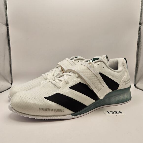 ADIDAS ADIPOWER MEN\'S 14 WEIGHTLIFTING SHOES IH8233 WHITE BLACK CLEAR SOLE NWOB main image 4